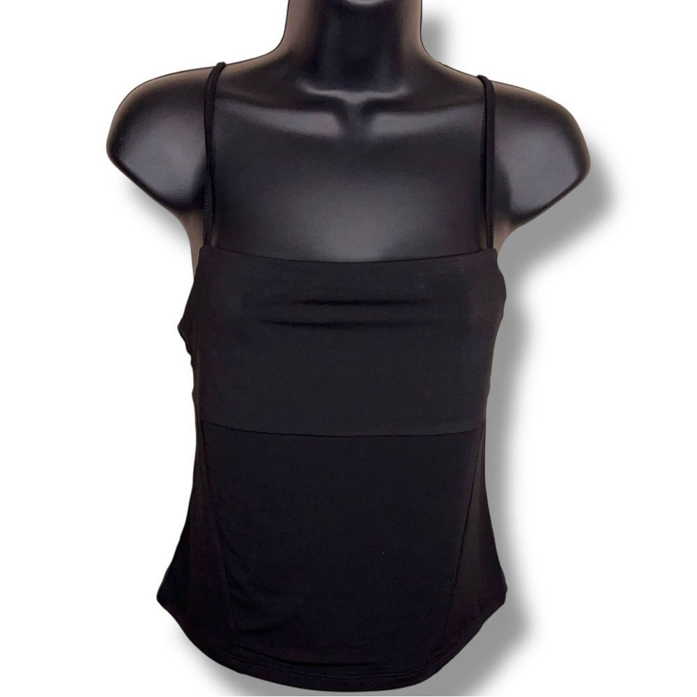 NEW Medium Forever 21 Black Stretch Cami Camisole Classic Cropped NWT Goth Y2K